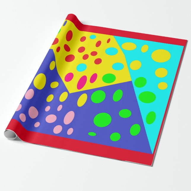 Papel De Presente Design de pontos gigantes em muitas cores coisas a (Desenrolado)