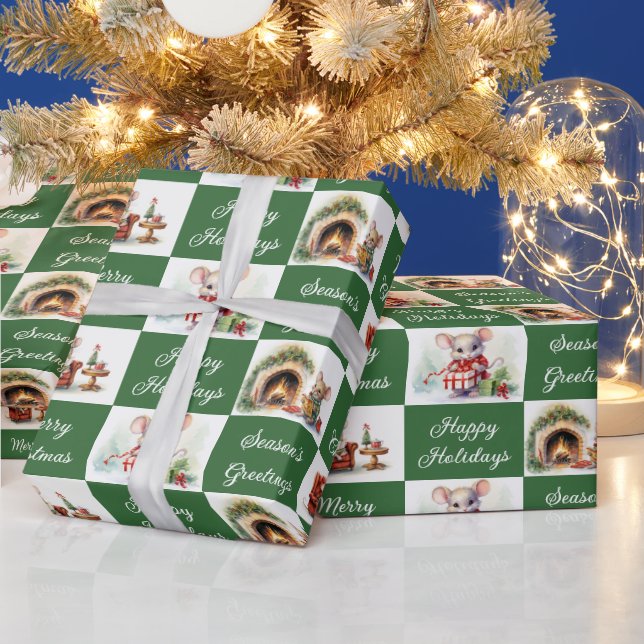 Papel De Presente Design de ratos de Natal (Feriados)