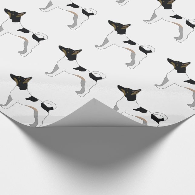 Papel De Presente Design de Silhueta Básica de Rat Terrier (Ponta)