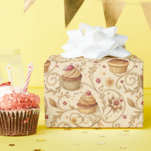 Papel De Presente Design de Sobremesa de Assar Redemoinho de Cupcake