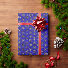 Papel De Presente Design de Sparkle de Natal Azul Clássico