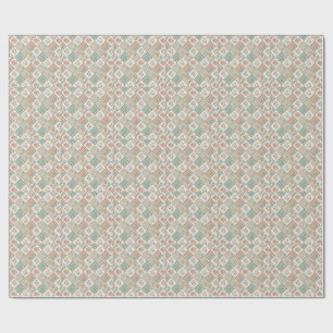 Papel De Presente Design de Têxtil Xadrez Gingham em Patchwork Vinta
