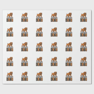 Papel De Presente Design de Tipografia Bulldog Vintage Angry Dogs_1