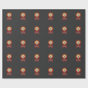 Papel De Presente Design de Torta de Abóboras Engraçadas de Hallowee