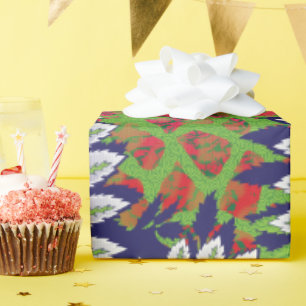 Papel De Presente design de um padrão verde e amarelo