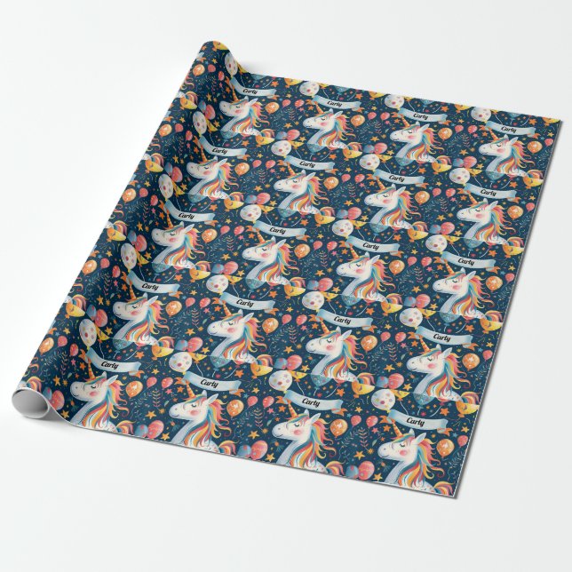 Papel De Presente Design de Unicórnio para crianças (Desenrolado)