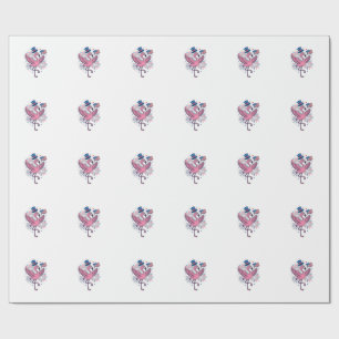 Papel De Presente Design de vetor de fogos de artifício de flamingo 