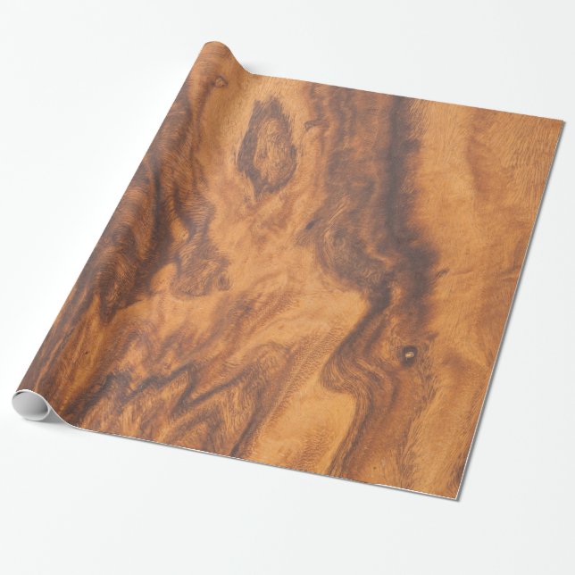 Papel De Presente Design de Wooden Brown (Desenrolado)