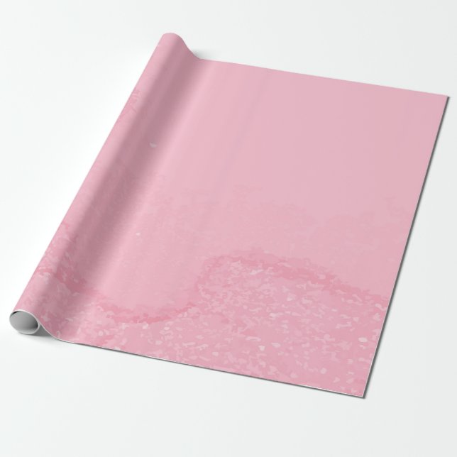 Papel De Presente Design Delicado Rosa com Acento de Brilho Leve (Desenrolado)