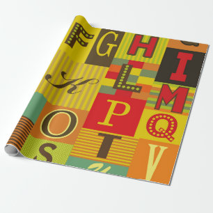 Papel De Presente design do alfabeto retrô. Ilustração Vintage