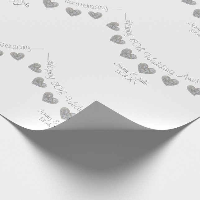 Papel De Presente design do aniversário de casamento do 60º Diamond (Ponta)