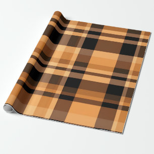 Papel De Presente Design do Padrão de queda de Xadrez de outono