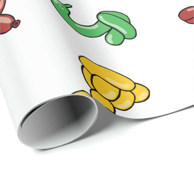 Papel De Presente Design do partido dos animais do balão (Ponta do rolo)