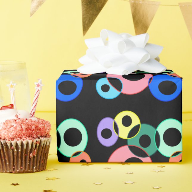 Papel De Presente Design do Rainbow Billiard Balls (Festa de aniversário)