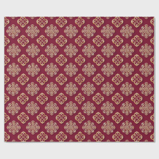 Papel De Presente Design Elegante Vermelho e Dourado