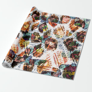 Papel De Presente Design étnica. Padrão sem costura de cor d'água di
