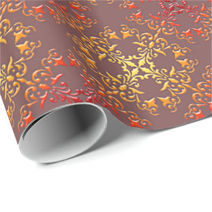 Papel De Presente Design floral barroco