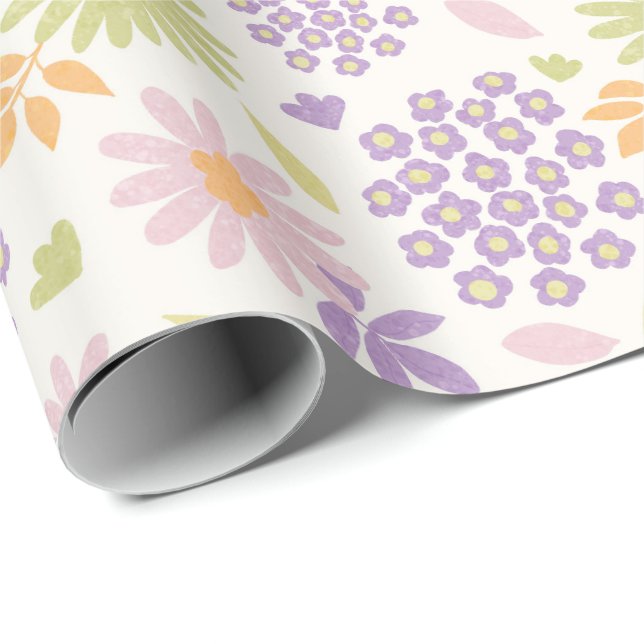 Papel De Presente Design floral de Verão (Ponta do rolo)