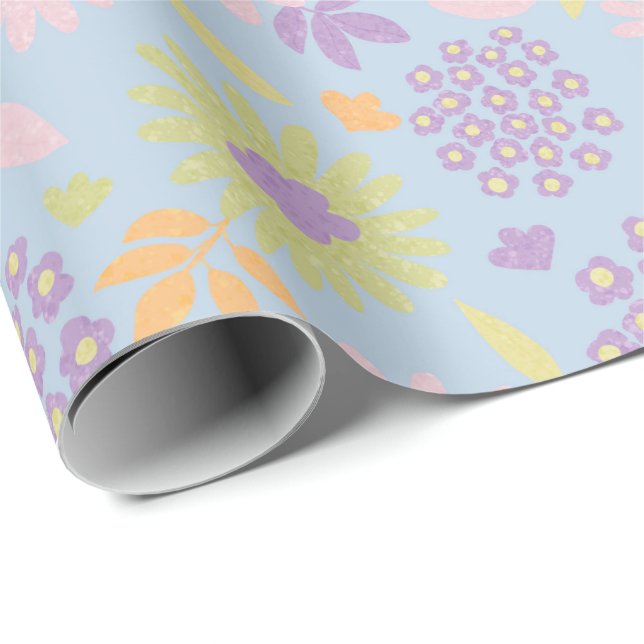 Papel De Presente Design floral de Verão (Ponta do rolo)