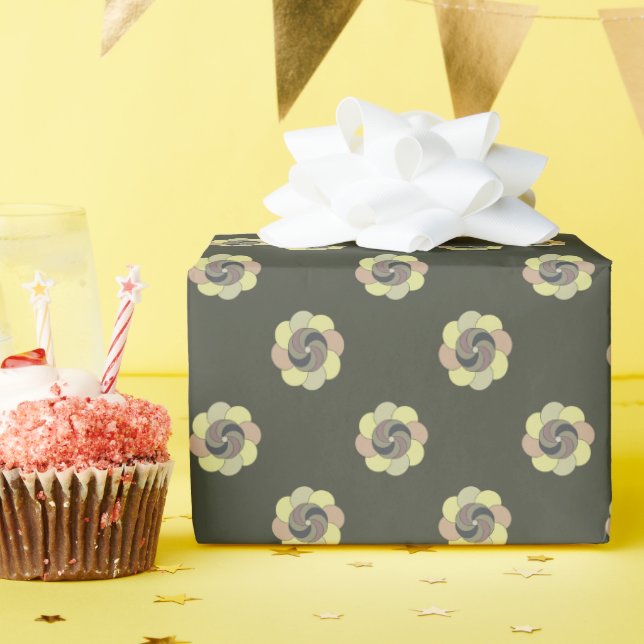 Papel De Presente Design floral de vindima retrô (Festa de aniversário)