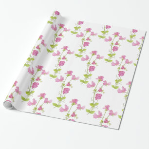 Papel De Presente Design floral do teste padrão de flor da ervilha