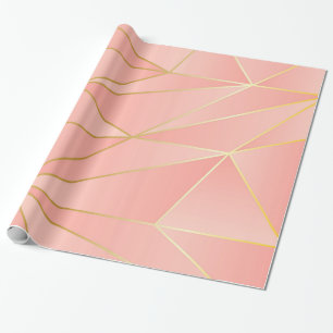 Papel De Presente Design Geométrico Rosa