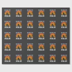 Papel De Presente Design Gótico de Amor Especial de Gato Preto no Ha
