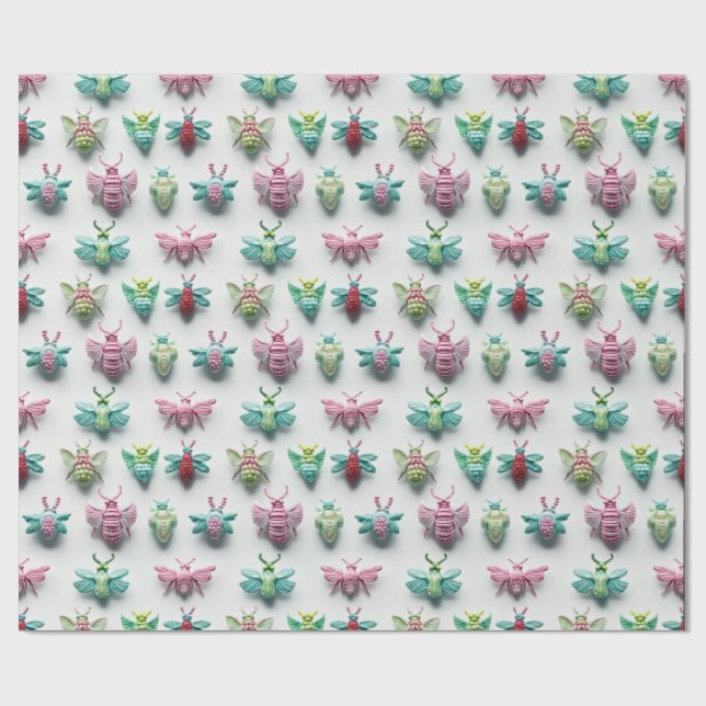 Papel De Presente Design insectes bonbons pastel kawaii chic (Aberto)