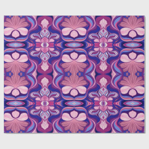 Papel De Presente design moderno de padrão floral clássico multicolo