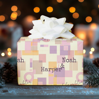 Papel De Presente Design moderno minimalista com blocos pastel