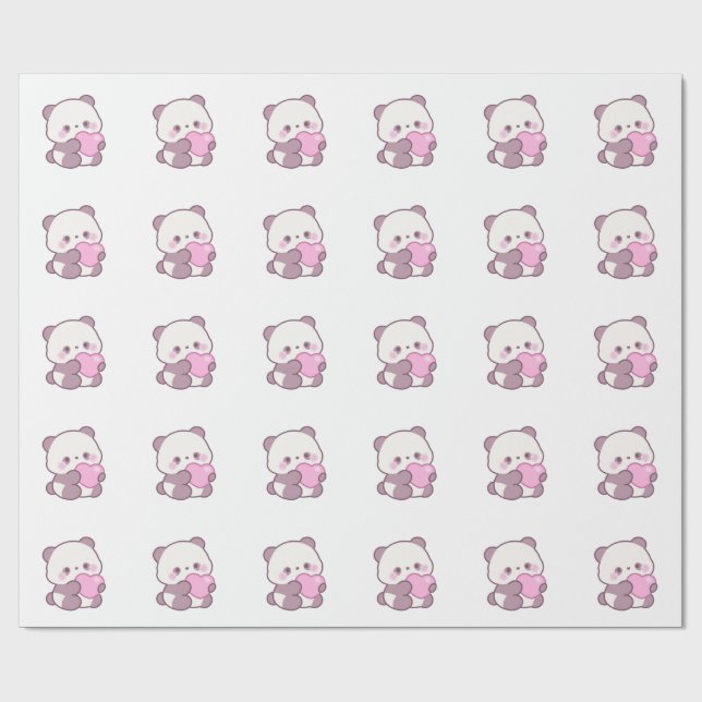 Papel De Presente Design Panda Feliz | Vibrações Simpáticas Positiva (Aberto)