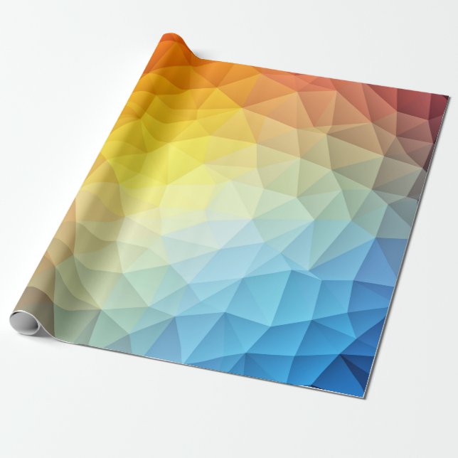 Papel De Presente Design poligonal do teste padrão no papel de (Desenrolado)