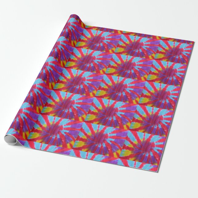 Papel De Presente Design Psychedelic Tie Dye (Desenrolado)