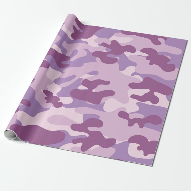 Papel De Presente Design roxo de Camo (Desenrolado)