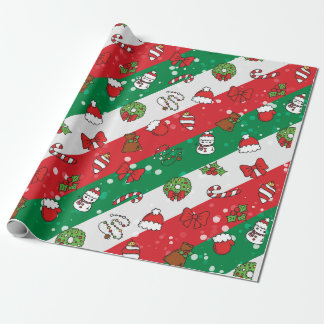 Papel De Presente Design Simétrica de Vintage de Natal