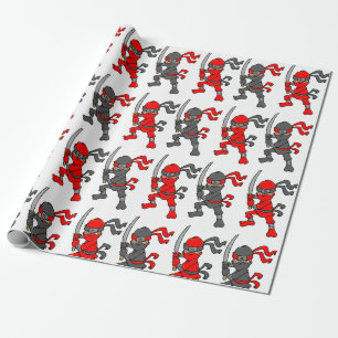 Papel De Presente Design vermelho e preto customizável de Ninjas