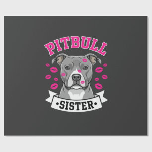 Papel De Presente Design Vetorial de Amante de Cachorro Irmã Pitbull