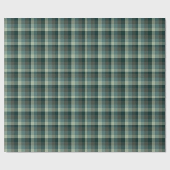 Papel De Presente Design Xadrez Gingham Verde  (Aberto)