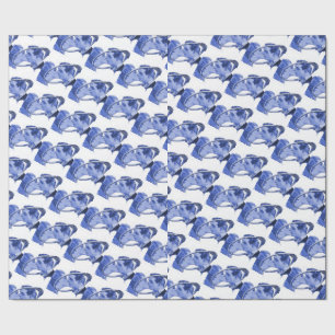Papel De Presente Designs do Azulejo Anel Azul Delft Noivado