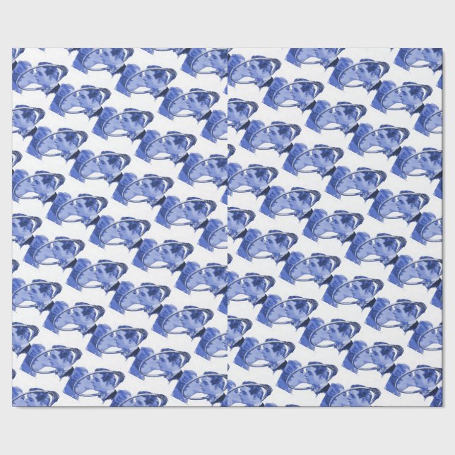 Papel De Presente Designs do Azulejo Anel Azul Delft Noivado (Barra)