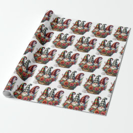 Papel De Presente Designs Gnomo de Xadrez de Férias