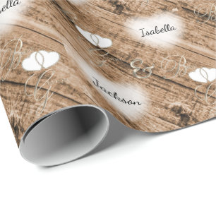 Papel De Presente Designs Rustic Brown Wood Wedding