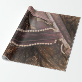 Papel De Presente Desligamento Russo do Cavalo Marrom Ocidental