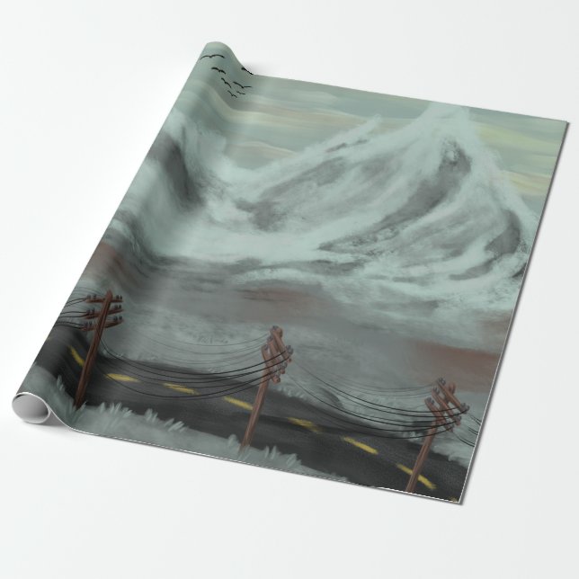 Papel De Presente Desolar estrada (Desenrolado)