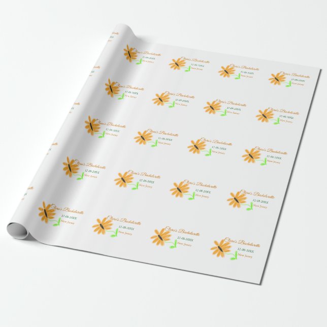 Papel De Presente Despedida de solteira adicionar nome data local gi (Desenrolado)