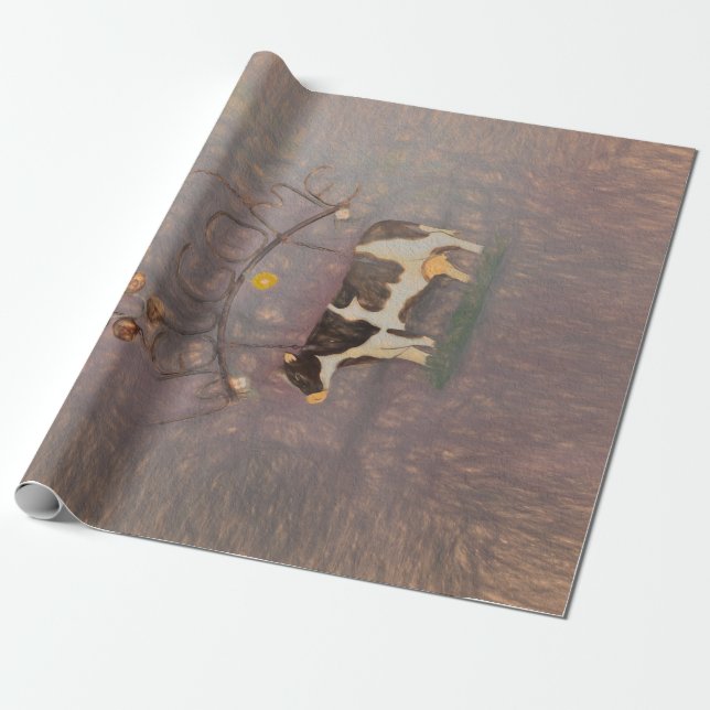 Papel De Presente Despojamento Rosa Fazenda da Rússia Ocidental (Desenrolado)