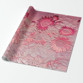 Papel De Presente Desvinculação de Quic Floral Rosa de Girassol