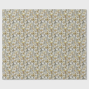 Papel De Presente Detailed Floral Pattern