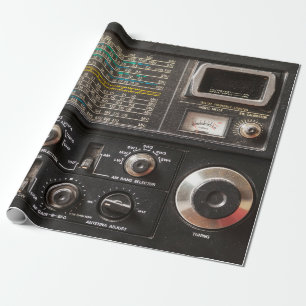 Papel De Presente Detalhes de um antigo receptor de rádio am