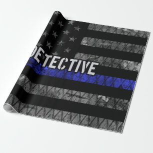 Papel De Presente Detetive Thin Blue Line - Sinalizador de Distânci